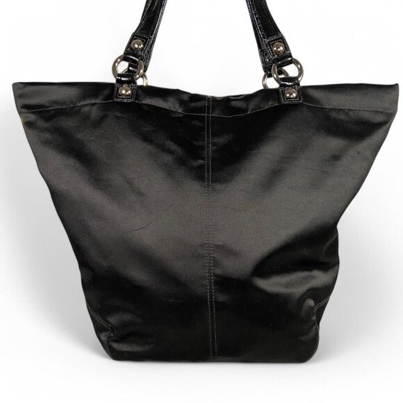 Coach Poppy Tote Bag Nylon Rhinestone Black elegant 17144 - Picture 3 of 8